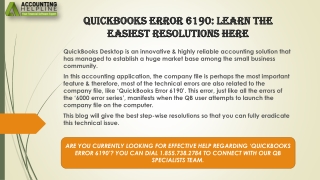 A proper guide to troubleshoot QuickBooks Error 6190