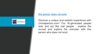 This Person Does Not Exist Unrealperson.com