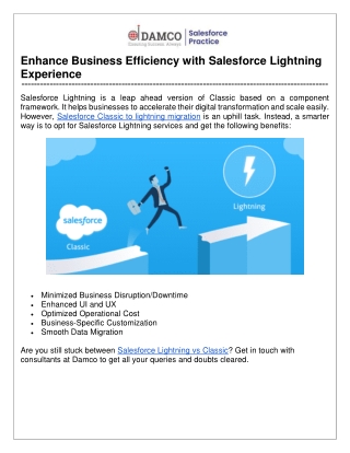 Enhance Business Efficiency with Salesforce Lightning Experience
