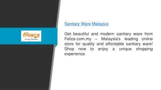 Sanitary Ware Malaysia Felice.com.my