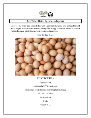 Egg Today Rate  Eggsratetoday.com