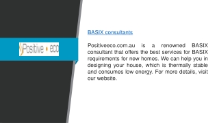 BASIX Consultants  Positiveeco.com.au