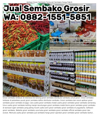 ౦882–I55I–585I (WA) Warung Grosir Sembako Jual Sembako Harga Grosir