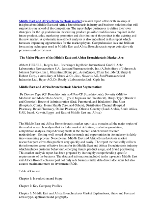 Middle East and Africa Bronchiectasis Market