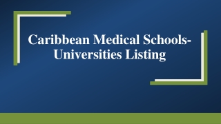 Caribbean Medical Schools- Universities Listing