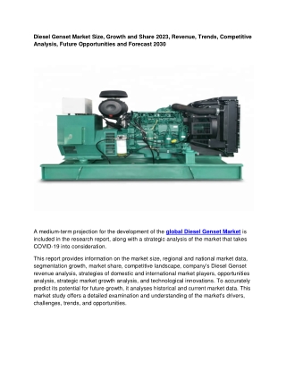 Diesel Genset Market