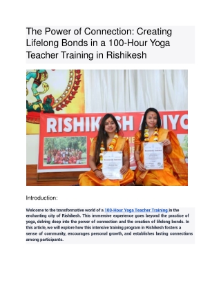 The Power of Connection_ Creating Lifelong Bonds in a 100-Hour Yoga Teacher Training in Rishikesh