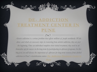 De- Addiction Treatment Center in Pune