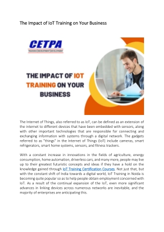 The Impact Of IoT Training On Your Business