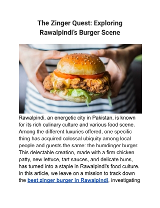 The Zinger Quest_ Exploring Rawalpindi’s Burger Scene