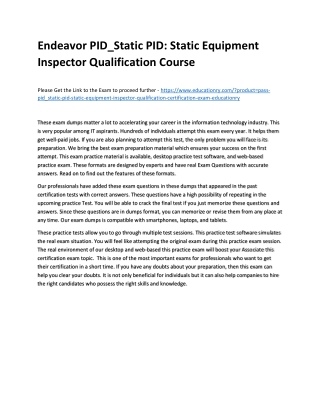 PID_Static PID: Static Equipment Inspector Qualification