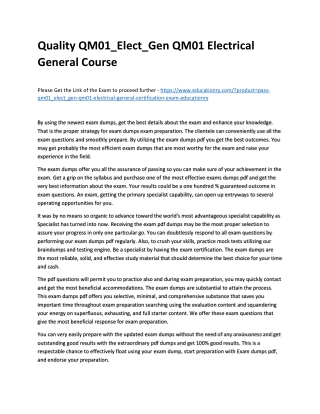 EQM01_Elect_Gen QM01 Electrical General