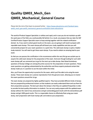 QM03_Mech_Gen QM03_Mechanical_General