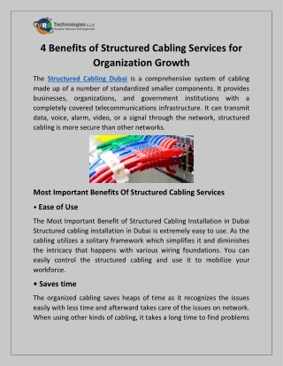 4 Benefits of Structured Cabling Services for Organization Growth