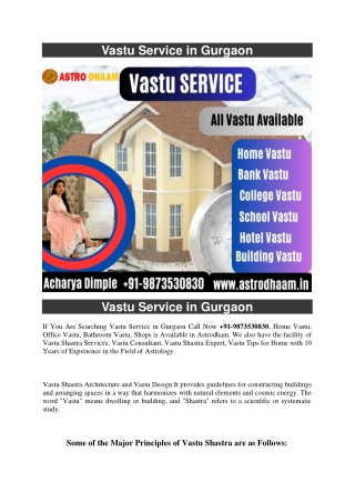 Vastu Service in Gurgaon  91-9873530830