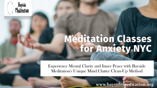 Meditation Classes for Anxiety NYC