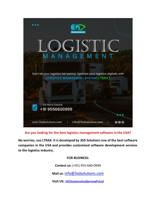 Logistics Management System Software Solution