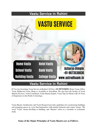 Vastu Service in Rohini  91-9873530830