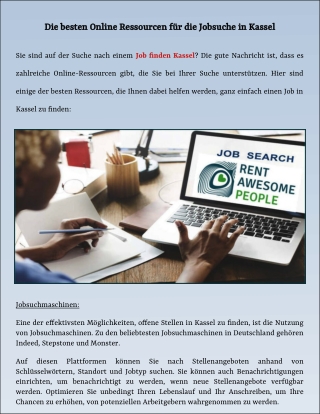 Die besten Online-Ressourcen für die Jobsuche in Kassel