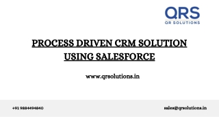 Process Driven CRM salesforce | Benefits of Salesforce CRM | World's #1 CRM | QR