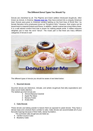 The Different Donut Types You Should Try