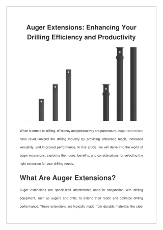 Auger Extensions Enhancing Your Drilling Efficiency and Productivity