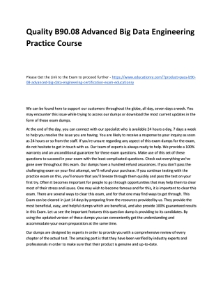 B90.08 Advanced Big Data Engineering