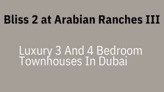 Bliss 2 Townhouse Dubai E Brochure