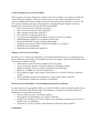 Cómo comunicarse con Viva Aerobus