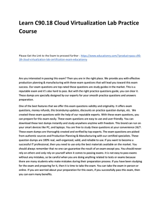 C90.18 Cloud Virtualization Lab