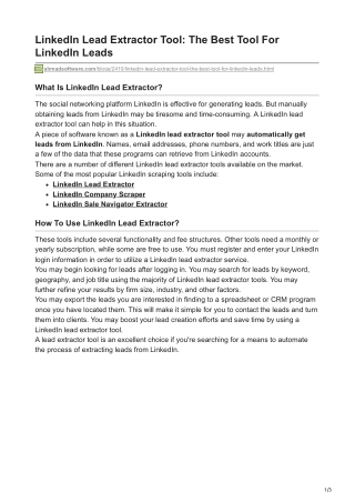 LinkedIn Lead Extractor Tool The Best Tool For LinkedIn Leads