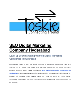 SEO digital marketing company in hyderabad