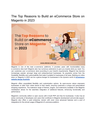 The Top Reasons to Build an eCommerce Store on Magento in 2023