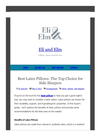 Know the Benefits of Using Latex Pillows