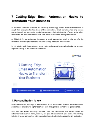 7 Cutting-Edge Email Automation Hacks to Transform Your Business