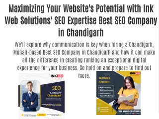 Maximizing Your Website's Potential with Ink Web Solutions' SEO Expertise Best SEO Company in Chandigarh