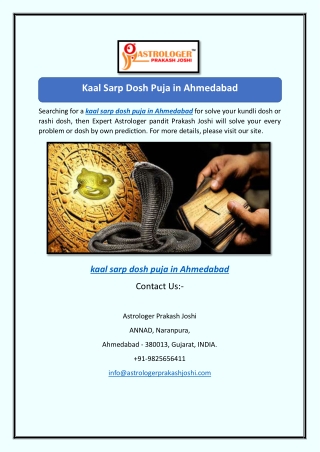 Kaal Sarp Dosh Puja in Ahmedabad