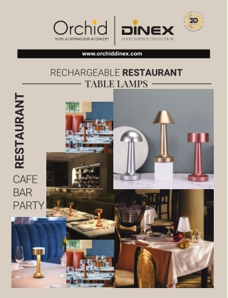 Buy Online Restaurant Rechargeable Lamps | Dinex