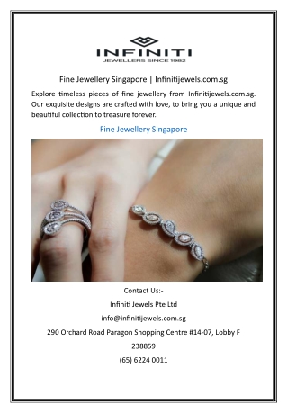 Fine Jewellery Singapore  Infinitijewels.com.sg