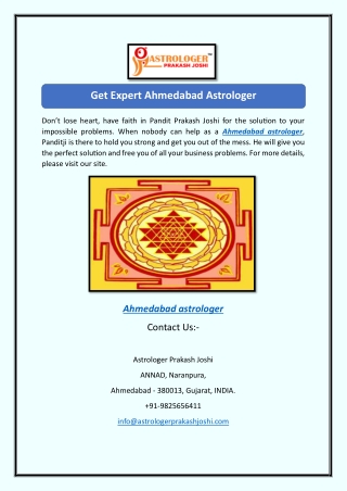 Get Expert Ahmedabad Astrologer