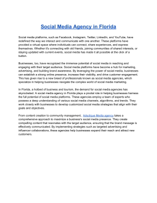 Social Media Agency in Florida