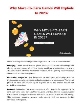 Why Move-To-Earn games Will Explode In 2023?