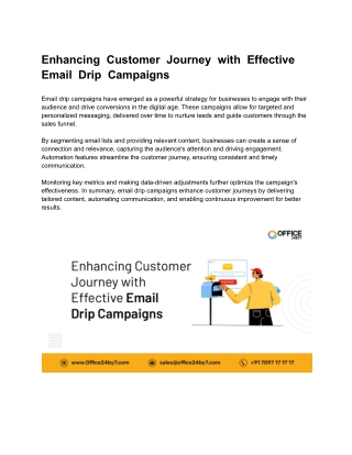 Enhancing Customer Journey with Effective Email Drip Campaigns