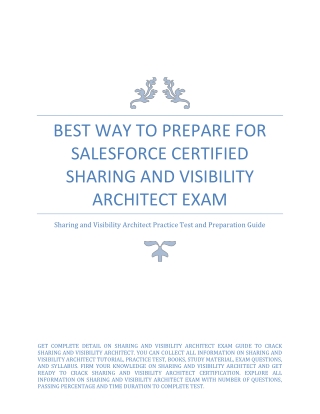 Best Way to Prepare for Salesforce Certified Sharing and Visibility Architect