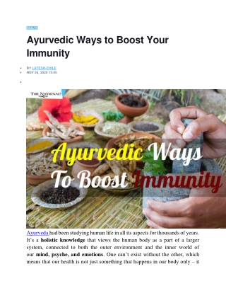 Ayurvedic Ways to Boost Your Immunity