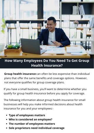 How Many Employees Do You Need To Get Group Health Insurance