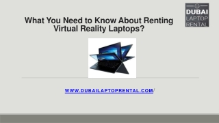 What You Need to Know About Renting Virtual Reality Laptops?