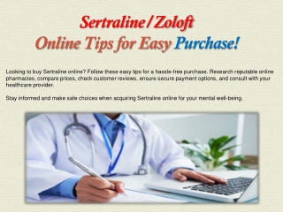 Sertraline Online Tips for Easy Purchase!