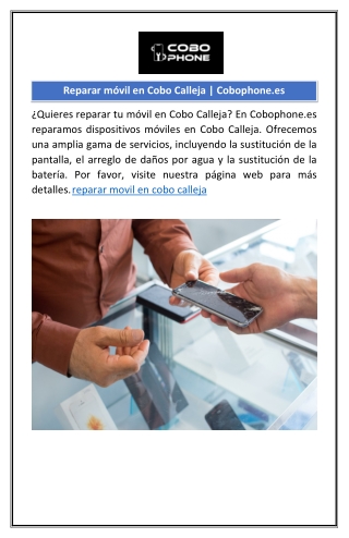 Reparar móvil en Cobo Calleja | Cobophone.es