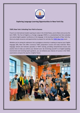 Exploring Language Learning Opportunities In New York City